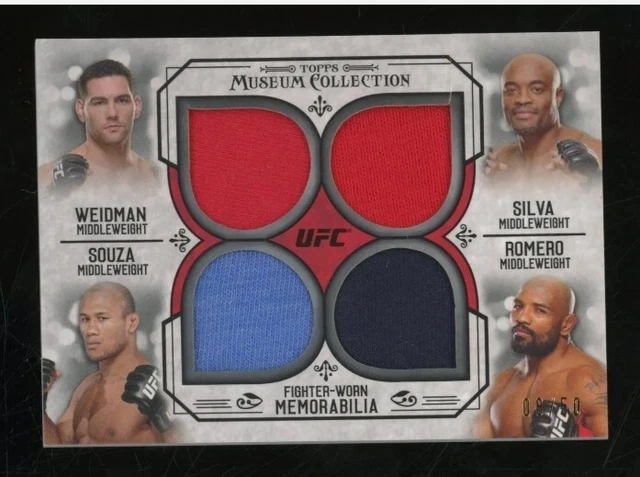 2015 Topps UFC Knockout Anderson Silva Weidman Romero Souza Quad Patch /50