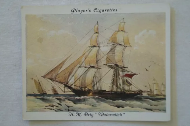 Old Naval Prints Vintage 1936 Pre WWII John Player Mid Size Card HM Waterwitch