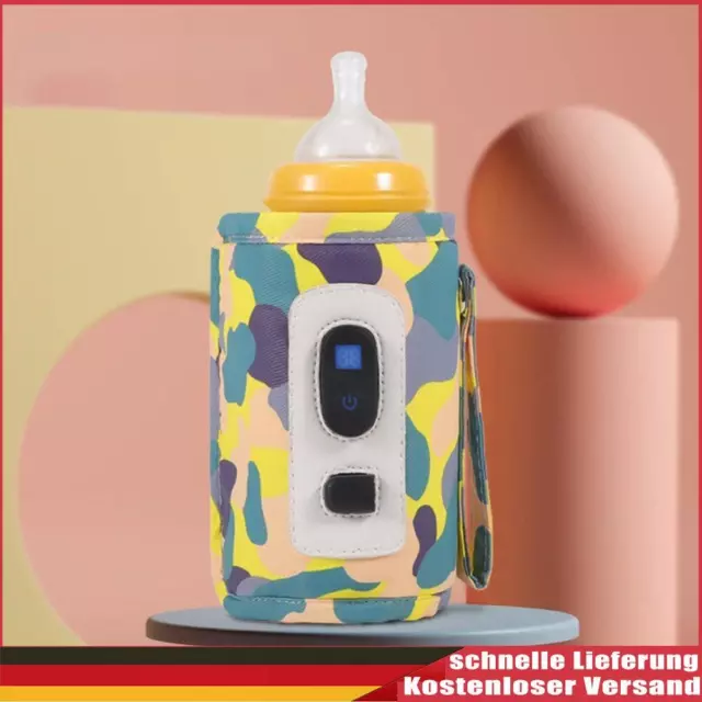 Pantalla de temperatura portátil conservador de calor de leche USB para bebés (amarillo camuflaje)