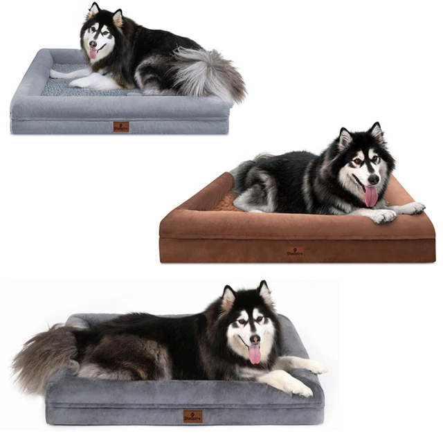 3 Colors Orthopedic Memory Foam M L XL XXL XXXL Dog Bed 4-Side Bolster Pet Sofa