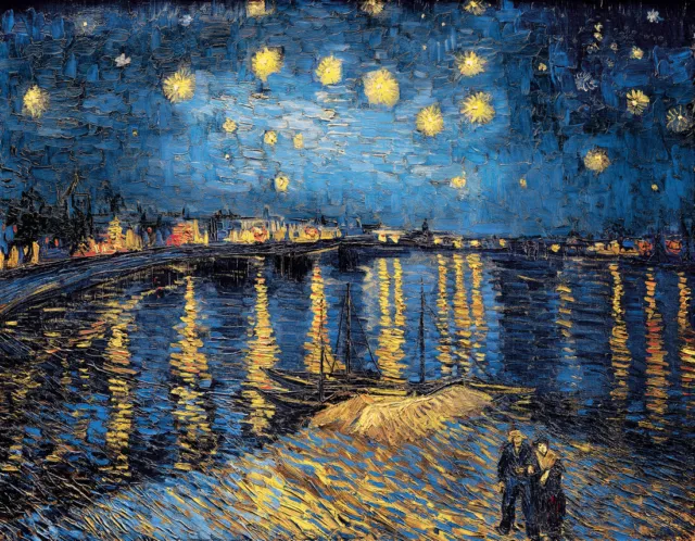Starry Night Van Gogh Oil Painting Art Wall Home Decor Picture Printed on Canvas