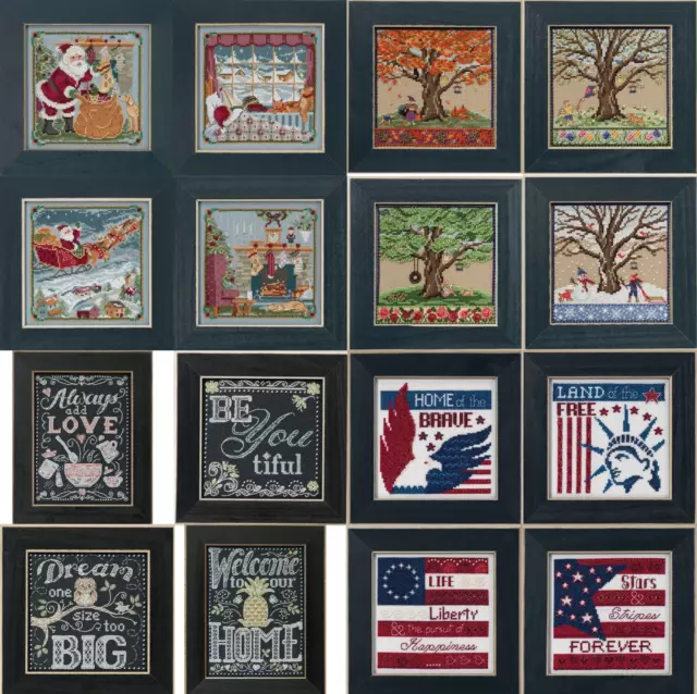 MIGHTY OAK, CHALKBOARD, PATRIOTIC QUARTETS Mill Hill Counted Cross Stitch Kits