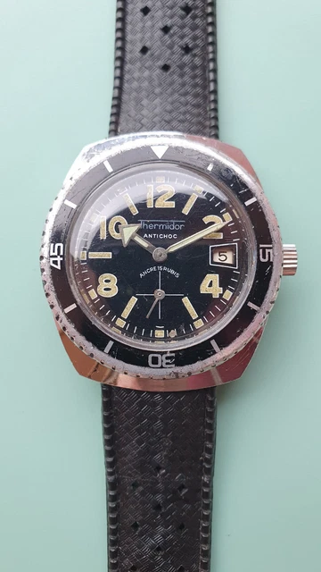 Montre De Plongée Mécanique AMSA Paris - Occasion Fonctionnelle - Bracelet Abîmé