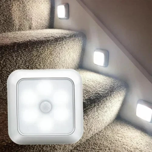 LED MOTION SENSOR Lights PIR Wireless Night Light Battery Cabinet Stair ...
