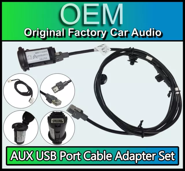 Peugeot Expert RD45 AUX USB Lead Port Adapter Cable Kit Radio + FREE AUX CABLE