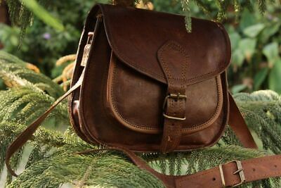 Vintage Women's Rustic Genuine Leather Messenger Shoulder Cross Body Satchel Bag