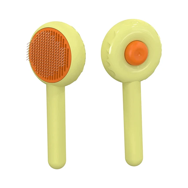 OUEVA Cat & Dog Brush, Grooming Self Cleaning Slicker Brush for Green