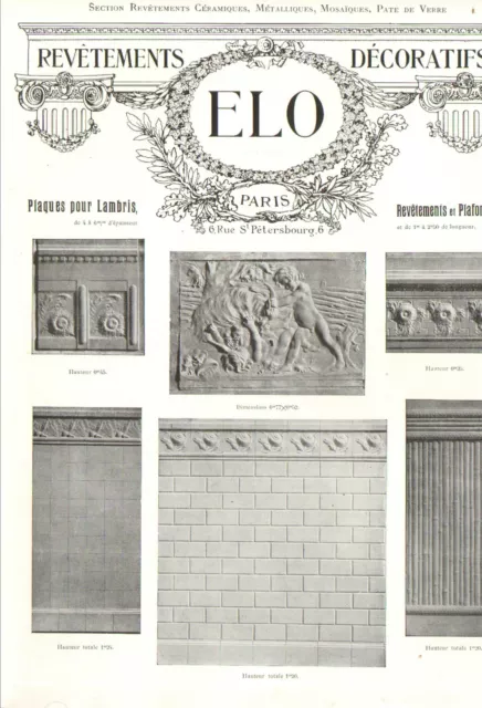 Paris St Petersbourg Publicite Elo Revetements Decoratifs 1916