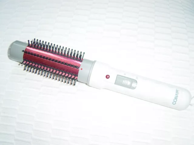(red barrel) CONAIR JUMBO 1 1/4" HOT CURLING IRON BRUSH WITH BALL TIPS BRISTLES