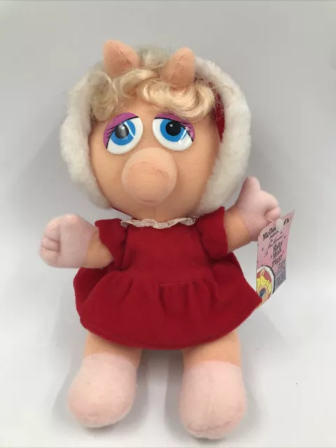 Baby Miss Piggy Plush Doll - 1987 McDonalds - Muppet Babies Christmas Jim Henson