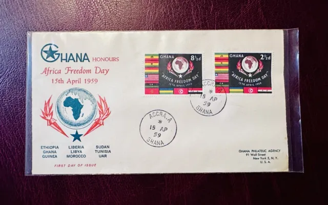 Ghana 1959 Fdc Africa Freedom Day Accra Postmark