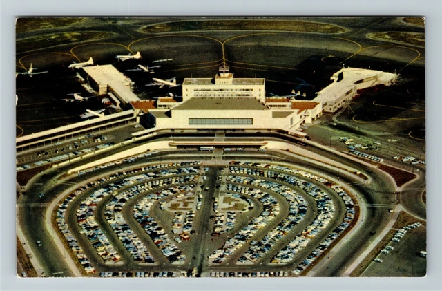 San Francisco CA- California International Airport Aerial View Vintage Postcard