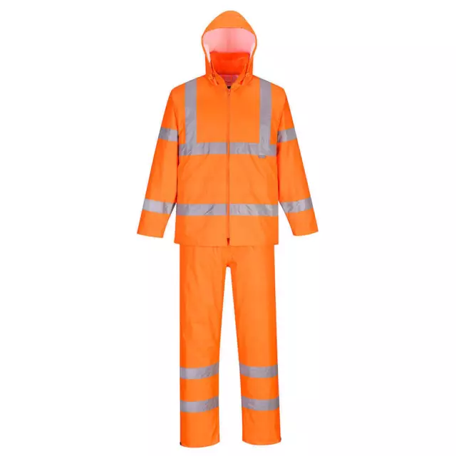 Portwest Hi-Vis Packaway Rainsuit Safety Workwear Rain Safe Wet Weather Workwear