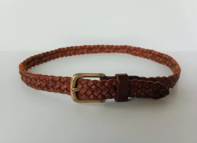 The Childrens Baby Place Boys Girls Brown Woven Leather Belt 24 to 36 months