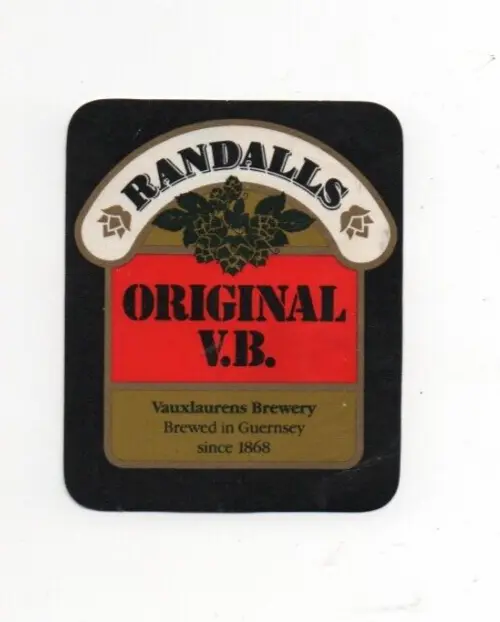 Guernsey - Vintage Beer Label - Vauxlaurens Brewery - Randalls Original V.B.