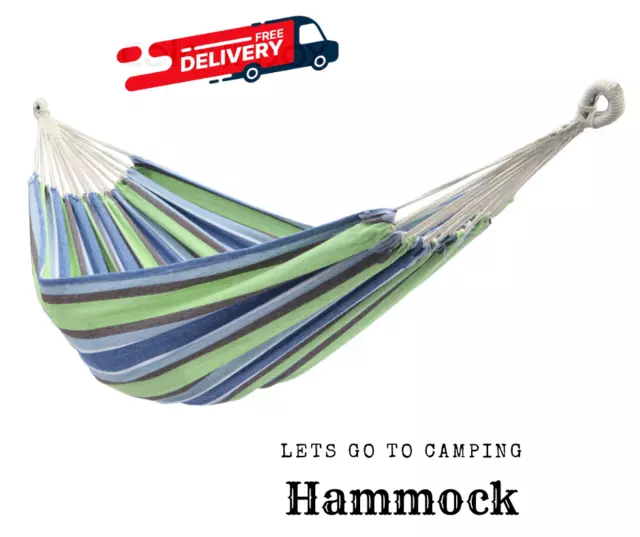 Hammock Outdoor Hanging Swing Chair Camping Rope Bed Patio Double Porch Cotton