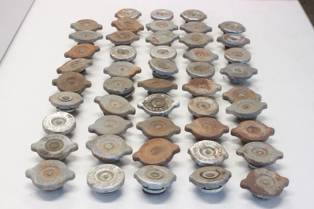 Vintage Lot/48 Car Truck Radiator Caps Cooling System Parts GM Ford Mopar OEM