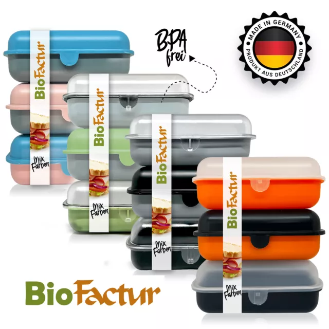 BioFactur 3 er Brotdose für Erwachsene Kinder BPA Frei Lunchbox Bento Vesperdose