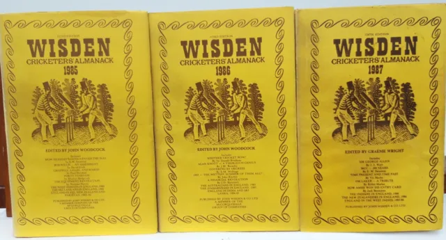 Wisden Cricketers'  Almanacs - 5 Editions 1985- 89. - Hard Cover  (LOT 5A) 2