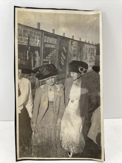 Antique Victorian women photograph picture advertisement signs hats old circus