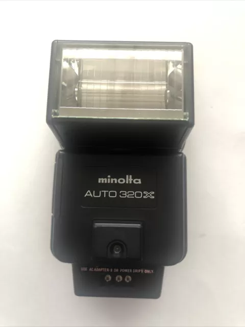 Minolta Auto 320X Black Shoe Mount Electroflash For Konica Minolta Film Camera