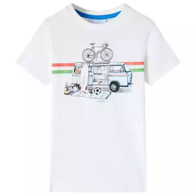 T-shirt pour Enfants Imprimé Bus Vêtement Manches Courtes Col Rond Tout-petits