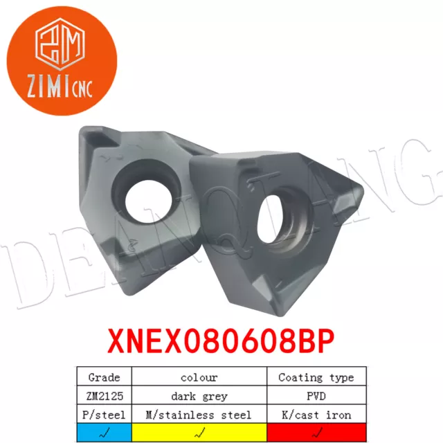 10P XNEX080608BP XN08 90° Hexagon Milling Insert,For MEE1900 Milling Cutter Head