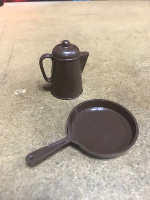Johnny West Marx Toys 1960's Coffee Pot & Pan for 12" Dolls