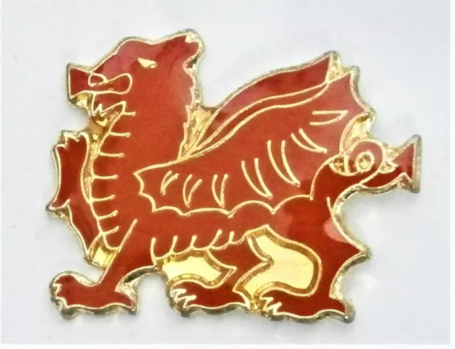A917:) Enamel Welsh Red Dragon crest Badge lapel pin