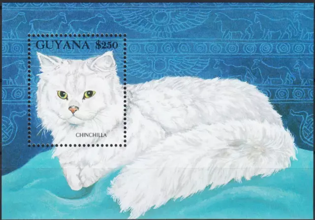 Guyana 1992 Persian Cats Chinchilla Domestic Animals Pets Nature m/s MNH