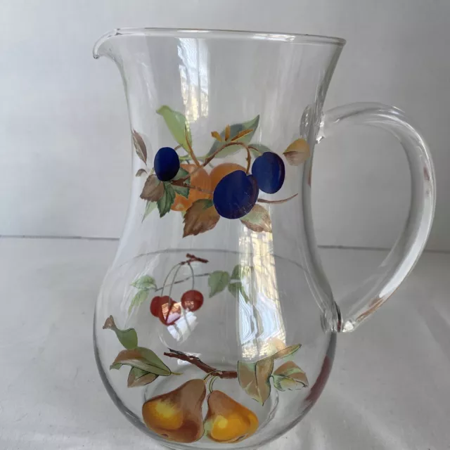 Royal Worcester Evesham Gold Glass Pitcher Fruit 44 Oz