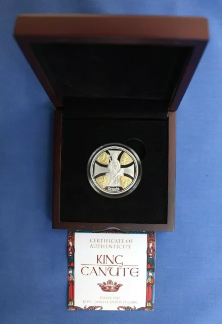 2017 Jersey Silver Proof £5 coin "King Canute" in Case with COA