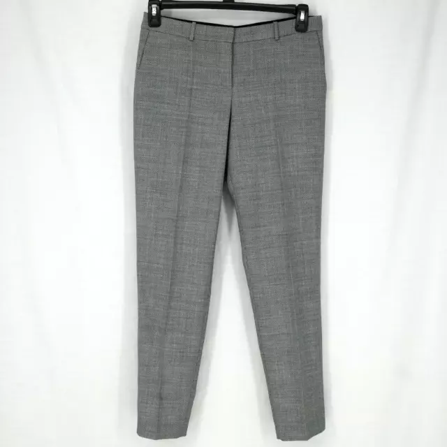 Hugo Boss Pants Black White Check Size 4 Womens Tiluna Stretch Virgin Wool Blend