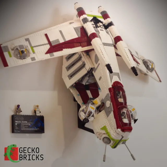 Geco Mattoncini Supporto da parete per LEGO Star Wars Republic Gunship 75309