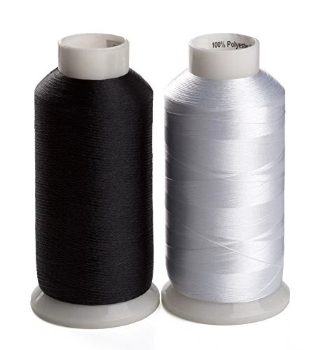 Hilos de bobina Simthread 2 para máquina de coser y bordar 1 negro y 1 látigo...