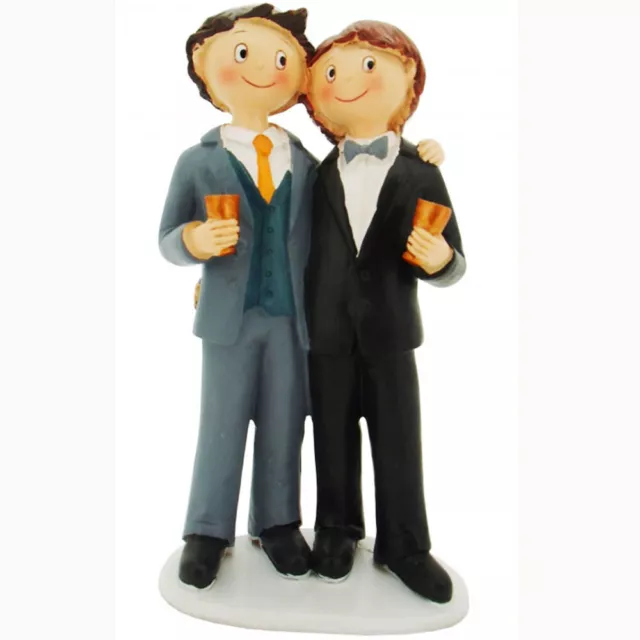 Tortenfigur Hochzeitstorte Tortenaufsatz Männer schwul Gay Hochzeitspaar 18cm