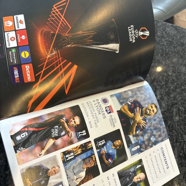 RANGERS V OLYMIQUE Lyon. Europa League. 2024/25 03/10/24 £5.00