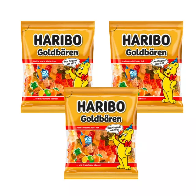 3 x Haribo Goldbären 175 g  -175g Beutel Fruchtgummis Fruchtgummi