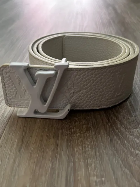 Louis Vuitton [MP241] Brown & White Virgil Abloh 40mm Belt Size 30US/90
