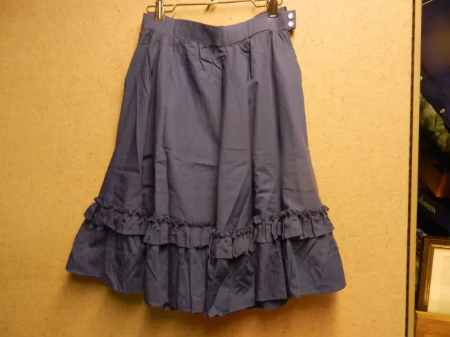 Square Dance LADIES Ruffled Gathered Skirt ~Deep Blue~ Size Small 26" Waist T45