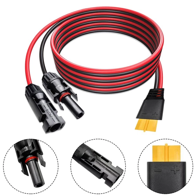 Extensión de cable solar duradera para enchufe de extensión cable enchufe 100 cm