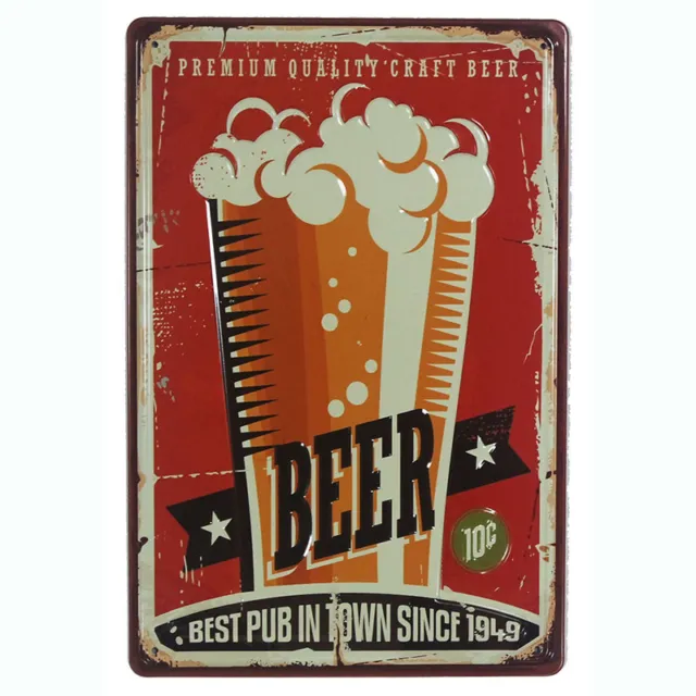Best Pub In Town Beer Vintage Tin Metal Signs Bar Decor Art Wall Poster