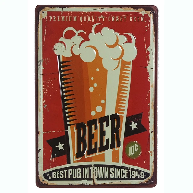 Best Pub In Town Beer Vintage Tin Metal Signs Bar Decor Art Wall Poster