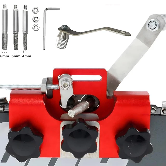 CHAINSAW CHAIN SHARPENER Jigs Sharpening Tool Kit Portable Hand Crank w