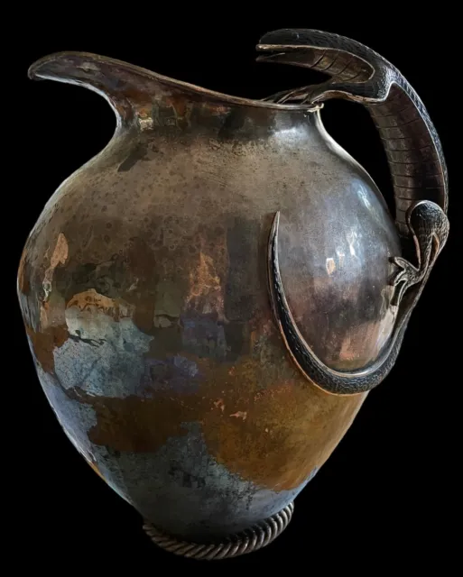 Rare vintage Huge Emilia Castillo Salamander Silver plate pitcher
