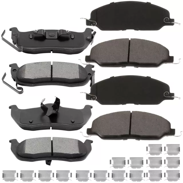 Ceramic Brake Pads w/Clips Front Rear for 2006-2009 2010 Jeep Commander A3N