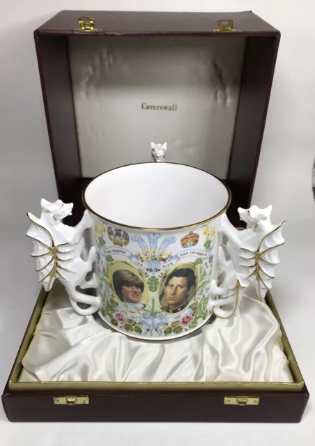 Rare Large Caverswall Prince Charles Lady Princess Diana Wedding Loving Cup 1981