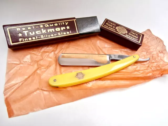 Rasiermesser TUCKMAR 6/8" Straight Razor #555 Yellow Solingen, Top ANSEHN !