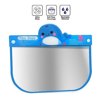Kids Face Shield Protection Reusable Safety Cover Clear Visor Blue Whale 1 Pack 3
