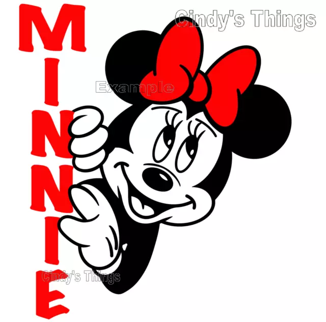 Minnie Mouse  T shirt Iron on Transfer 7x9- 5x6 -3x3 light fabric